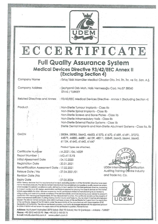 CE CERTIFICATE