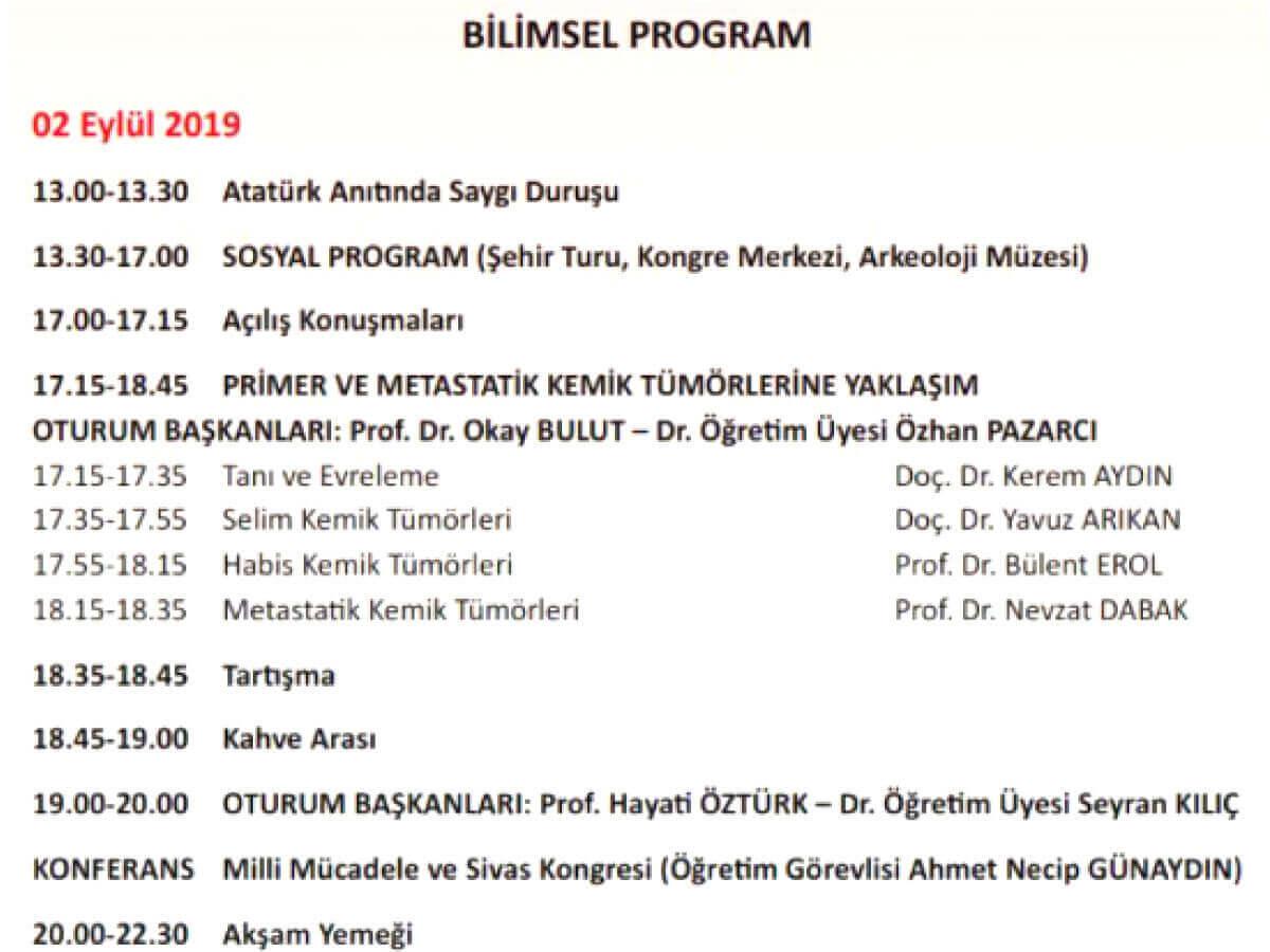 Sivas Bölgesel Ortopedi ve Travmatoloji Toplantısı Duyurusu